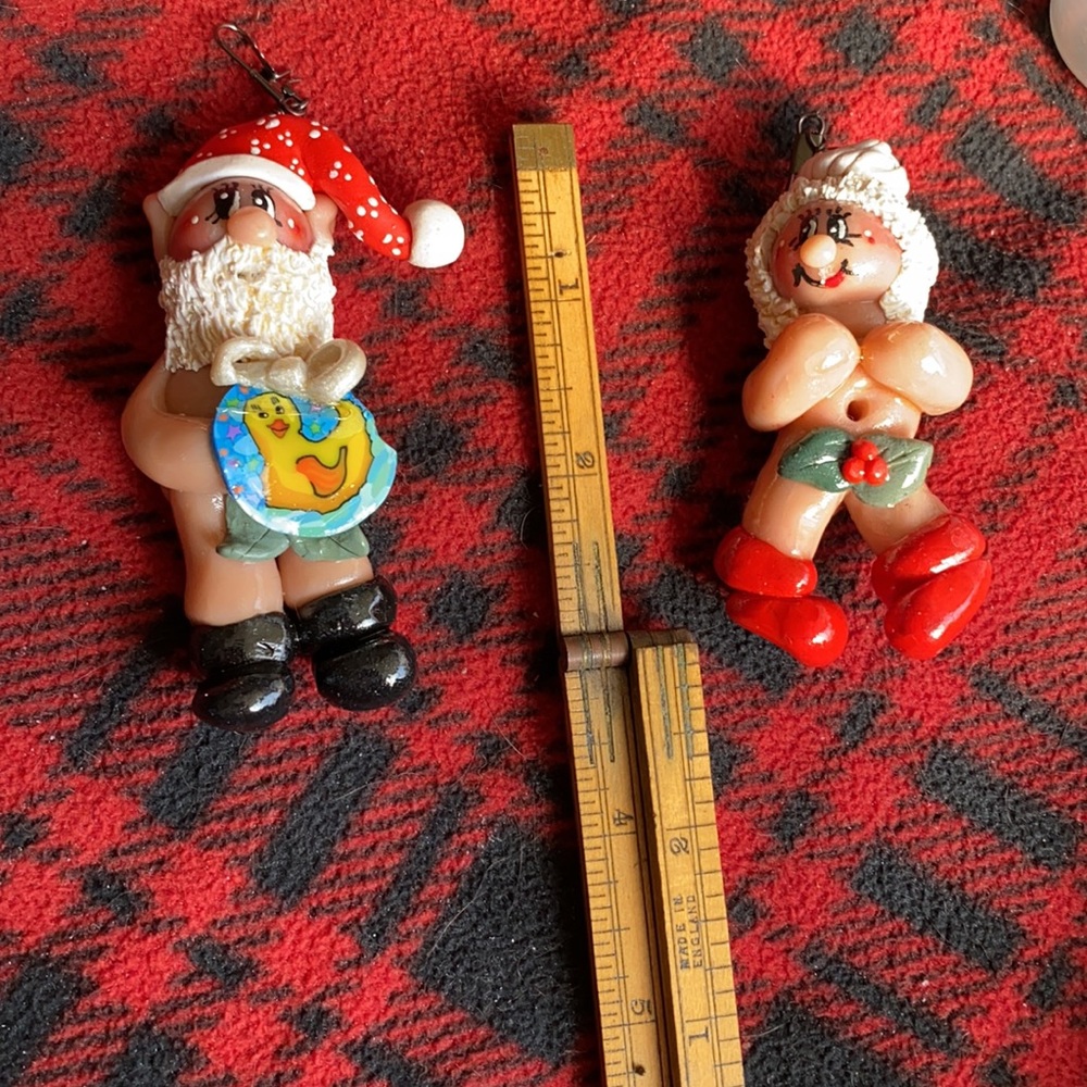 Handcrafted; Naked Santa & Mrs Claus; Ornaments - Picture 4 of 7